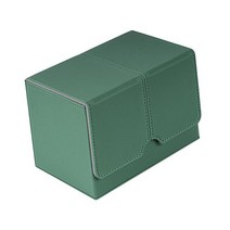 Royalways 트레이딩 카드 데크 박스 게임 카드 프로텍터 앨범 컨테이너 디스플레이 데크 케이스, PU 가죽, 녹색