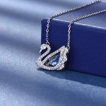 [SWAROVSKI] 스와로브스키 125주년 Dancing Swan 블루 실버 목걸이