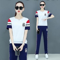 5 세트 실사 면 반팔 트레이닝 여 투피스 95 여름 패션 순면 스판 팬츠