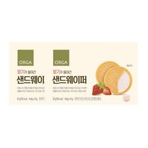 아이 가족 우리집 건강 간식 풀무원 휴대간식 올가 딸기가 들어간 샌드웨이퍼 아침 식사대용 해썹 32g 2개 1세트, 2세트