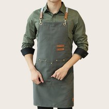 풀팟 다용도 바리스타 방수앞치마 1P 공방앞치마 주방앞치마, 딥 올리브그린