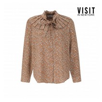 [비지트인뉴욕] 프릴 넥 리본 포인트 블라우스(VY9LS16) [VISIT]
