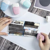 일상생활연구소 시크릿리무버 개인정보 유출방지 스탬프 택배 송장 보안 롤러 캐시퐁, 6.핑크+스카이