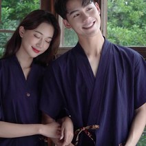 찜질복 사우나복 순면찜질복 세트 타이마사지복 마사지옷 찜질방옷 순면 땀 김이 나는 정장 남녀 커플 하이 엔드 목욕 정장 사우나 정장 목욕 손님 정장 발 마사지 온천 호텔, 6XL(L사이즈), 28316 맨즈 모델(소매)