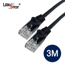 랜스타 UTP 랜케이블 CAT.5E DIRECT-검정 (2M 3M 5M 10M), 3M(LS-5UTPD-3MBK), 1개