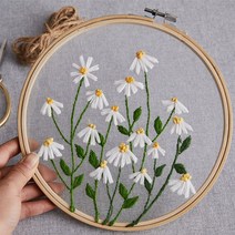 임산부선물 태교에좋은 집콕취미 집순이 십자수만들기DIY, 4-십자수-흰큰꽃