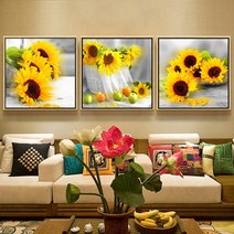 해바라기 보석십자수3폭세트비즈공예 40x40x3 50x50x3(사은품 증정), 150x50, 봄(A)