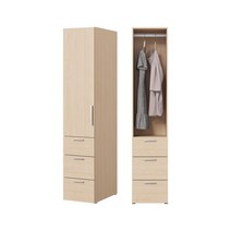 한샘 샘베딩 베이직 옷장 40cm(높이194cm) 행거서랍형 8종, G형: 라이트오크도어(좌)+라이트오크몸통(G)