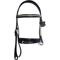 원더케어 탑 그레인 소가죽 영어 굴레 스네플 말 코밴드 브로우 포함 말 비트 말용 고삐, 스너플 블랙, Small