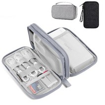 외장하드 usb 디지털 케이블 수납 정리 멀티 파우치, 가로손잡이형(1단), 그레이