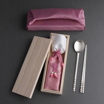 복띠 칠보은수저 1벌 99%, 1벌99% 홍색수저보자기포장, 1set