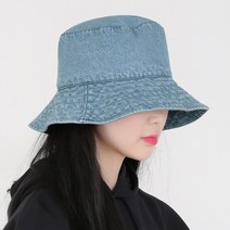 팸드님 데님 워싱 벙거지 모자 사계절 코튼 데미지 버킷햇
