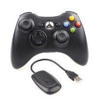 xbox 컨트롤러 4세대 5세대 3세대 배터리 충전 유선 호환 Xbox 360 무선 게임 패드 원격 + Microsoft Xbox360 콘솔 PC 컴퓨터 Joypad 용 수신기, Black
