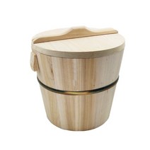 쌀 나무 밥 통 솥 찜기 요리 조리 가정용 업소용, 21cm 툰트리 세트 전나무 커버 대나무 바닥