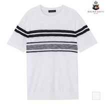 인디안 BRUNO BAFFI 멀티 스트라이프 라운드 반팔 니트__MKOBSVM2301