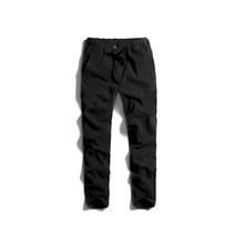 댄디보 DANK212 카라 코튼 기모 블랙 밴딩팬츠