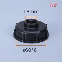 물탱크피팅 IBC 물 탱크 어댑터 60mm 거친 나사 1/2 "3/4" 1 "암나사 커넥터 도구 정원 급, 01 18mm