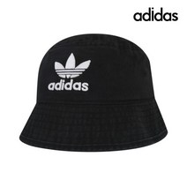 [아디다스] 모자 아디컬러 클래식 스톤워시드 버킷햇 블랙 IC0009, 색:IC0009 / 옵션:60