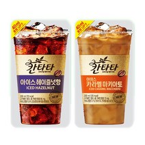 롯데칠성 칸타타 아이스커피 파우치 230ml 카라멜 마키아토+헤이즐넛 총2볼, 20개입