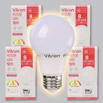8W LED전구 벌브 주광색 주백색 전구색 비츠온 E26 Base(백열 40W대체)컨버터내장형 60*104mm, 5개, 전구색_3000K(60*104mm)