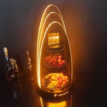 홀덤펍 과일 안주 그릇 LED 조명 빛나는 술집 트레이, 2단 반윈