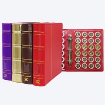 기념 주화 지폐 동전 화폐 수집 보관 앨범 보호 통화 144 책 27.525cm 6 매 라운드 상자 책자 홀더, 6 라운드 상자