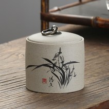 고급 도자기 차보관통 찻잎 보관 소분 보이차 보관통 케이스, B