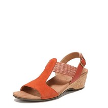 바이오닉(VIONIC) Vionic 여성용 Paradise Kaytie 백스트랩 웨지 - 지지력 있는 스웨이드 및 황마 웨지 교정용 안창 아치 서포트 미디엄 핏 점토.