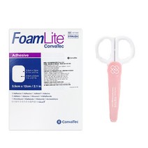 콘바텍 폼라이트 실리콘 폼드레싱 5.5X12cm 10매 421563 저자극 고탄력 고급형 폼 습윤드레싱 + 반창고닷컴 안전가위, 콘바텍 폼라이트 421563 10매 + 안전가위
