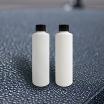 [다담피앤씨]HDPE 화장품 세제 세차소분용기 화이트 반투명 200ml 원통형 블랙 일반캡 화이트 뾰족캡, 블랙캡(뚜껑) 추가(용기X)
