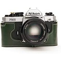 니콘 nikon fm2 fm fm2n fe fe2 전용 황소형 가죽 바디 케이스 (카메라 케이스 그린), 카메라 케이스  스트랩 lk15, 초록