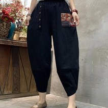 항아리팬츠 8부 린넨 바지 여름 항아리 편한 면 밴딩