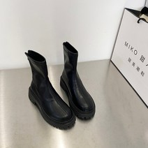 하이롱부츠 키작녀 하이 롱 부츠 부추 여성 신발 첼시 겨울 새 가죽 미드 힐 플랫폼 발목 따뜻한 디자이너 오토바이 검투사