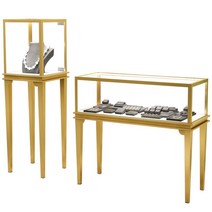 쥬얼리진열장 액세서리 귀금속 진열대 유리 화이트, 브러시드스테인레스스틸티타늄도금사용자정의