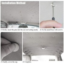 헤드라이너 고정 핀 자동차 천장 버클 헤드라이닝 나사 차 지붕 보수 10Pcs 범용 인테리어 헝겊 캡 스냅 리벳 리테이너 헤드 라이너 수리 버튼, Flannel Grey