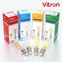 비츠온 LED 에코 색전구 촛대구 투명촛대구 컬러촛대구 E14 4W 4color 적색 청색 황색 녹색, 4)녹색(GREEN)