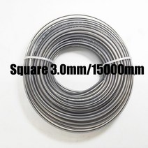 잔디깍기 예초기 정원 마당 조경 15m 2.4mm2.7mm3mm 나일론 트리머 라인, 정사각형 3.0mm 15m