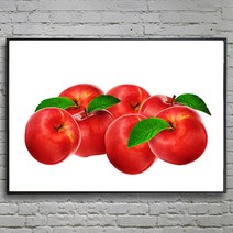 화색갤러리 풍수 인테리어 02 사과 그림 액자 프리미엄 캔버스천으로 인화, 올리브골드