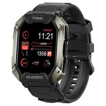 스마트워치 KOSPET 탱크 M1 군용 여성용 전자 피트니스 5ATM IP69K 방수 블루투스, 1.블랙 M1 PRO