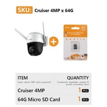 IMOU 실외 IP카메라 야간 투시경 내장 와이파이 AI 모션감지 양방향 토크 400만화소 PTZ, Cruiser 4MPx64G_CN | KR | 3.6m