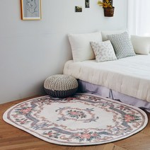 타임투데코 오뷔송 스타일 타원형 거실러그