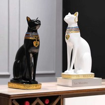 집사 고양이 검은고양이 흰색고양이 장식품 행운 조각, 이집트 고양이(블랙)