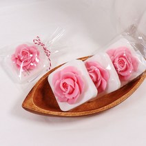 [미세스라라] 플라워 수제비누-낱개, 4)분홍 장미 천연수제비누