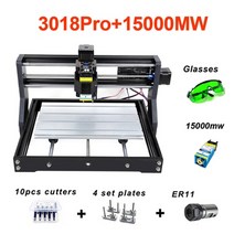 cnc미니 3018 조각기 3018 pro 레이저 조각기 나무 라우터 기계 grbl er11 취미 diy 조각 기계 나무 pcb pvc, 15000mw 레이저 추가