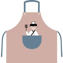 가정용 주방 방수 오염 방지 앞치마 닦을 수 있다 손 북유럽풍 만화 폴리에스테르 목도리 앞치마 현물 로고, 30162 작은 요리사
