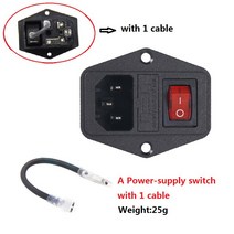 킹룬 KINGROON-전원 공급 장치 스위치 케이블 AC 3 인 1 퓨즈 소켓 콘센트 5 세트 4 10A 250V Makerbot ultimaker용 3D 프린터 부품, 5 Set_Switch add 1 cable