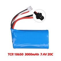 프리미엄 7.4V 3000mAh 2S 18650 리튬 배터리 Udi U12A Syma S033g Q1 H100 H101 H102 FT009 RC 보트 모델, 03 7.4V 3000mAh SM_01 7.4 볼트