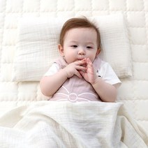 [비비엔다] 프리미엄 유아 라텍스베개-거즈베개커버포함, 블루