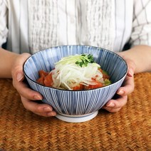 다온아토 시원한 면요리와 어울리는 감성 도자기 면기, 1p, 81_블루라인 우동면기