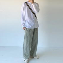 남녀공용 나일론 스트링 와이드 밴딩팬츠